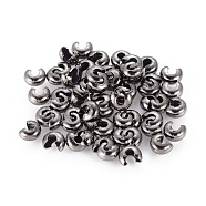Iron Crimp Beads Covers, Nickel Free, Gunmetal, 5mm In Diameter, Hole: 1.5~1.8mm(IFIN-H030-NFB-NF)