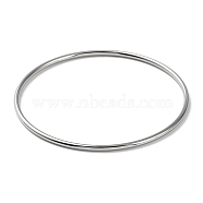 304 Stainless Steel Simple Plain Bangle for Women, Stainless Steel Color, Inner Diameter: 2-3/8 inch(6cm)(BJEW-F461-01A-P)