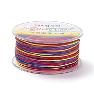 Segment Dyed Polyester Thread, Braided Cord, Colorful, 1mm, about 54.68 yards(50m)/roll(NWIR-I013-E-23)