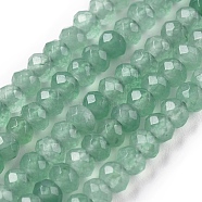 Dyed Natural Malaysia Jade Rondelle Beads Strands, Faceted, Medium Aquamarine, 4x2~3mm, Hole: 1mm, about 115pcs/strand, 14 inch(X-G-E316-2x4mm-40)