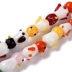 Handmade Lampwork Beads Strands, Cartoon Penguin, Colorful, 13.5~21.5x12.5~13x11~12mm, Hole: 1.5mm, about 15pcs/strand, 12.01 inch(30.5cm)(LAMP-I022-19)