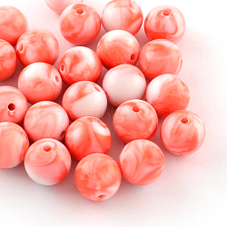 Opaque Acrylic Beads, Round, Coral, 8mm, Hole: 1.5mm, about 1800pcs/500g(SACR-R853-8mm-208)
