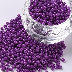 Baking Paint Glass Seed Beads, Dark Violet, 12/0, 1.5~2mm, Hole: 0.5~1mm, about 30000pcs/bag(SEED-S001-K11)