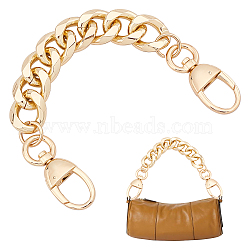 Aluminum Alloy Bag Extender Chains, with Swivel Clasps, for Bag Straps Replacement Accessories, Light Gold, 22x1.9x0.5cm(ALUM-WH0168-01LG)