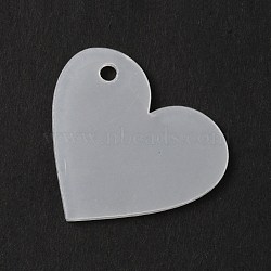 Transparent Acrylic Pendants, Heart, Clear, 29x28x1.8mm, Hole: 2.5mm(TACR-WH0001-68)