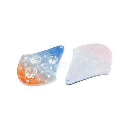 Printed Acrylic Pendants, Ocean Theme, Shell Shape, 39.5x31x2.5mm, Hole: 1.5mm(OACR-T028-02B)