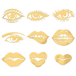 Nickel Decoration Stickers, Metal Resin Filler, Epoxy Resin & UV Resin Craft Filling Material, Eye Pattern, 40x40mm, 9 style, 1pc/style, 9pcs/set(DIY-WH0450-004)