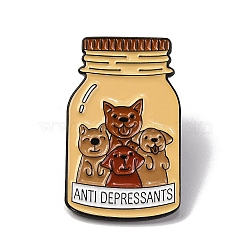 Creative Cartoon Cute Corgi Dog Anti Depressants Zinc Alloy Brooches,Enamel Pins for Clothes Backpack, Bottle, 30x18mm(JEWB-U001-01O)