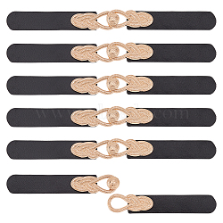 6 Sets PU Leather Buckles, Tab Closures, Cloak Clasp Fasteners, with Alloy Findings, Black, 180mm(FIND-FG0002-26)