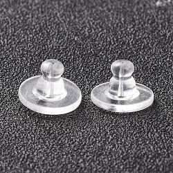 Silicone Ear Nuts, Earring Backs, for Stud Earring Making, Clear, 10x7mm, Hole: 1mm(SIL-K001-02)