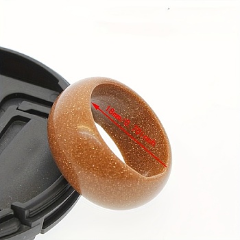 Synthetic Goldstone Plain Band Rings, 12mm, Inner Diameter: 18mm