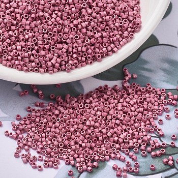 MIYUKI Delica Beads, Cylinder, Japanese Seed Beads, 11/0, (DB1840F) Duracoat Galvanized Matte Hot Pink, 1.3x1.6mm, Hole: 0.8mm, about 20000pcs/bag, 100g/bag