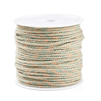 Cotton Braid Thread, with Spool, Round, Honeydew, 1.2mm, about 21.87 Yards(20m)/Roll