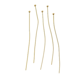 Brass Ball Head Pins, Lead Free & Cadmium Free, Real 24K Gold Plated, 50x0.6mm, Head: 1.5mm