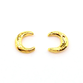 Alloy Cabochons, Moon, for Nail Art Studs and Nail Art Decoartion Accessories, Golden, 7x6x1mm
