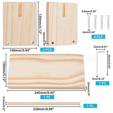 Wooden Weaving Loom Roller Frames(DIY-WH0183-23)-2