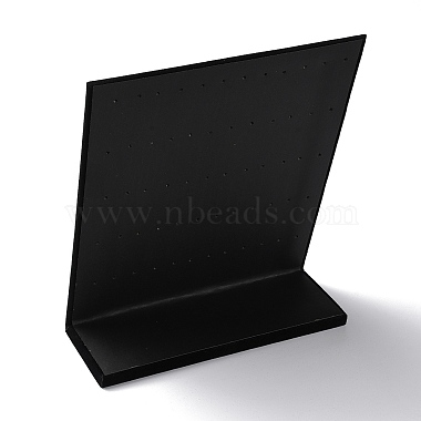 Wood Covered with Velvet Slant Back Earrings Display Stands(NDIS-Q027-01C)-2