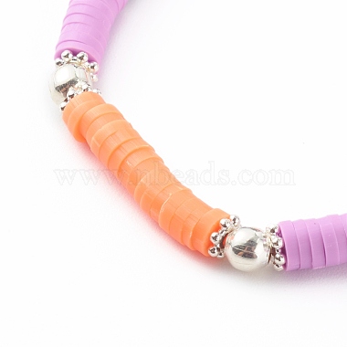 Handmade Polymer Clay Heishi Beaded Stretch Bracelets(BJEW-JB06146-03)-2