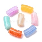 Two-Tone Imitation Gemstone Acrylic Beads, Tube, Mixed Color, 30x14mm, Hole: 3mm, about 100pcs/500g(AC-CBA7B05-27)