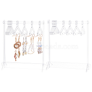 Acrylic Earring Displays, with 8 hangers, for Jewelry Display Supplies, Coat Hanger, Clear, 15x5.9x0.3cm, Hole: 3.6mm, 2sets/bag(EDIS-FH0001-01)