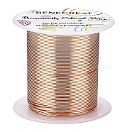 Round Copper Wire, for Wire Wrapped Jewelry Making, Red Copper, 20 Gauge, 0.8mm, about 98.42 Feet(30m)/roll(CWIR-BC0006-02B-C)