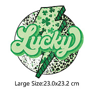 Saint Patrick's Day Theme PET Sublimation Stickers, Heat Transfer Film, Iron on Vinyls, for Clothes Decoration, Word, 232x230mm(PW-WG11031-05)