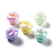 UV Plating Acrylic Beads, Iridescent, Luminous Glow in the Dark, Spiral, 17x16.5mm, Hole: 2.9mm(MACR-K357-10F)