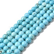 Dyed & Heated Natural Magnesite Beads Strands, Round, 6mm, Hole: 0.7mm, about 62pcs/strand, 14.96 inch(38cm)(G-G924-01B-03)
