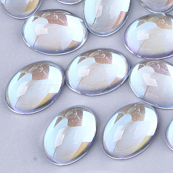 Transparent Glass Cabochons, AB Color Plated, Oval, Clear AB, 18x13x7mm(EGLA-N004-02A-01)
