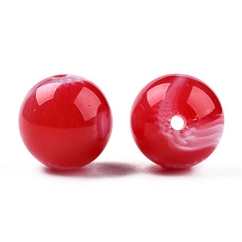 Resin Beads, Imitation Gemstone, Round, Red, 20mm, Hole: 2mm