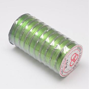 Flat Elastic Crystal String, Elastic Beading Thread, for Stretch Bracelet Making, Green Yellow, 0.8mm, about 10.93 yards(10m)/roll