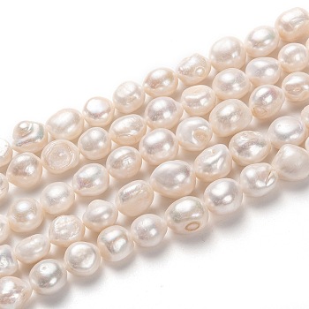 Natural Cultured Freshwater Pearl Beads Strands, Potato, White, 12~18x11~17mm, Hole: 0.8mm, about 28pcs/strand, 1.36~1.38 inch(34.5~35cm)