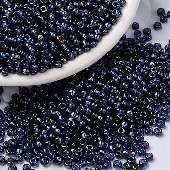 MIYUKI Round Rocailles Beads, Japanese Seed Beads, (RR3539) Fancy Lined Han Blue, 8/0, 3mm, Hole: 1mm, about 19000~20500pcs/pound