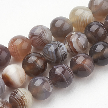 Natural Botswana Agate Beads Strands, Dyed, Round, 8mm, Hole: 1mm, about 50pcs/strand, 15.7 inch