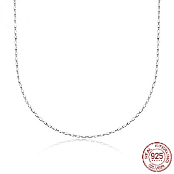 925 Sterling Silver Chain Necklace, Silver, 15.75 inch(40cm)