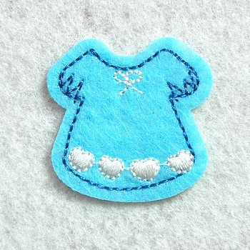 Computerized Embroidery Cloth Iron on/Sew on Patches, Costume Accessories, Appliques, Clothes, Light Sky Blue, 35x35mm
