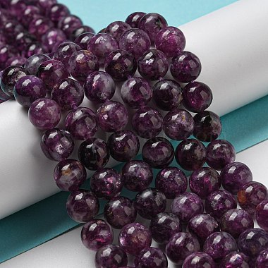 Natural Lepidolite/Purple Mica Stone Beads Strands(G-L590-A01-01)-4