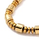 Synthetic Hematite & Brass Column Beaded Necklace Bracelet with Magnetic Clasps(SJEW-G079-01B)-4