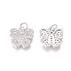 Brass Micro Pave Clear Cubic Zirconia Charms(ZIRC-I036-13P)-1