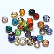 Imitation Austrian Crystal Beads, Grade AAA, Faceted, Flat Round, Mixed Color, 8x4mm, Hole: 0.9~1mm(SWAR-F061-4x8mm-M)
