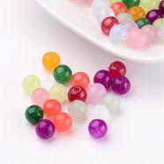 Natural Jade Beads, Dyed, Round, Mixed Color, 6mm, Hole: 1mm(X-G-R165-6mm-M2)