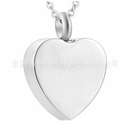 304 Stainless Steel Urn Ashes Pendants, Heart, Stainless Steel Color, 25x20x6mm(BOTT-PW0001-100A)