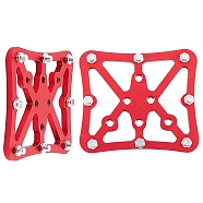 Bicycle Aluminum Alloy Flat Self Locking Pedal, Rectangle, Red, 75x65mm(TOOL-WH0132-12B)