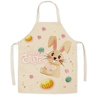Cute Easter Egg Rabbit Pattern Polyester Sleeveless Apron, with Double Shoulder Belt, for Household Cleaning Cooking, Gold, 470x380mm(PW-WG98916-09)
