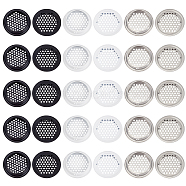 CHGCRAFT 30Pcs 3 Colors 201 Stainless Steel Round Mesh Lid, for Cabinet Ventilation, Heat Dissipation, Wall Ceiling Bathroom Office Kitchen, Mixed Color, 62x10mm, Inner Diameter: 52.5mm, 10pcs/color(AJEW-CA0002-69)