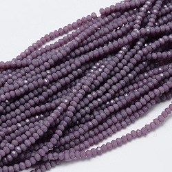 Faceted Rondelle Glass Beads Strands, Medium Purple, 2.8~3x2mm, Hole: 0.8mm, about 165~169pcs/strand, 15.7~16.1 inch(40~41cm)(GLAA-M028-2mm-A02)