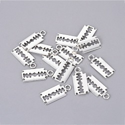 Tibetan Style Alloy Pendants, Blade, Cadmium Free & Lead Free, Antique Silver, 25x11x1mm, Hole: 3mm, about 900pcs/1000g(TIBEP-N009-065AS-RS)