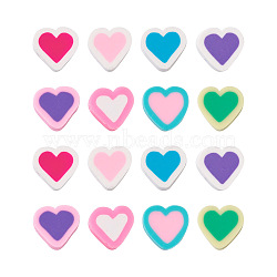 Craftdady 160Pcs 8 Styles Handmade Polymer Clay Beads, Heart, Mixed Color, 10x5mm, Hole: 2mm, 20Pcs/style(CLAY-CD0001-11)
