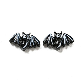 Halloween Theme Resin Decoden Cabochons, Black, Bat, 9.5x16.5x5.5mm