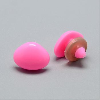 Craft Plastic Doll Noses, Safety Noses, Pearl Pink, 13x18mm, Pin: 6mm